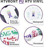 HTVRONT HTV Heat Transfer Vinyl: 24 Pack 12"x12" Purple Iron on Vinyl Sheet | - Image 5