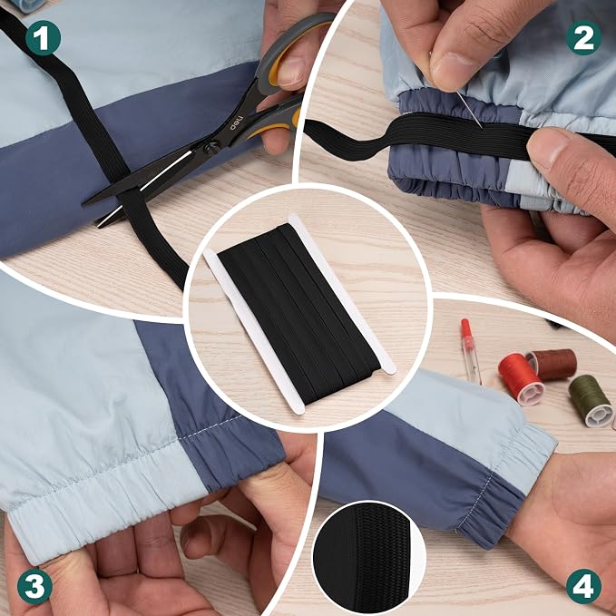 Airisoer 3/8 Inch Elastic Band for Sewing, 12 Yard High Elasticity Sewing - Image 6