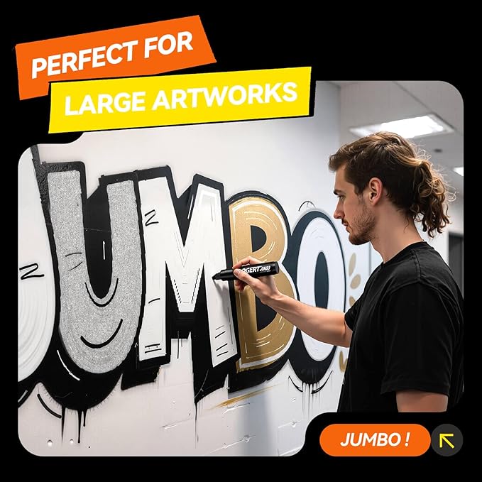 Coogert 3Pcs Silver Jumbo Poster Markers, 15MM Thick Permanent Acrylic Graffiti - Image 4