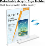 MaxGear Acrylic Sign Holder 8.5" x 11" Double Sided Acrylic Stand, 6 Pack | - Image 5