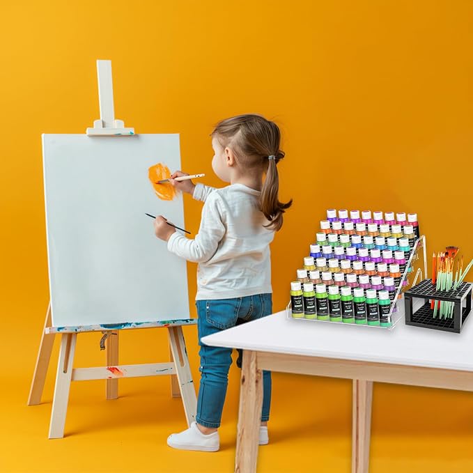 2 Pack 7-Layer Clear Acrylic Paint Holder Storage & Brush Holder Organizer | - Image 9
