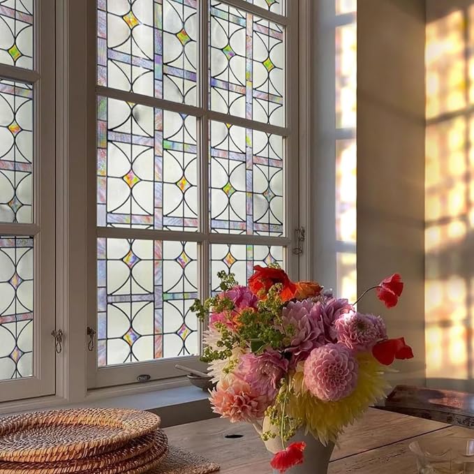 3D Stained Glass Window Film, Decorative Window Privacy Film by ADDHERES