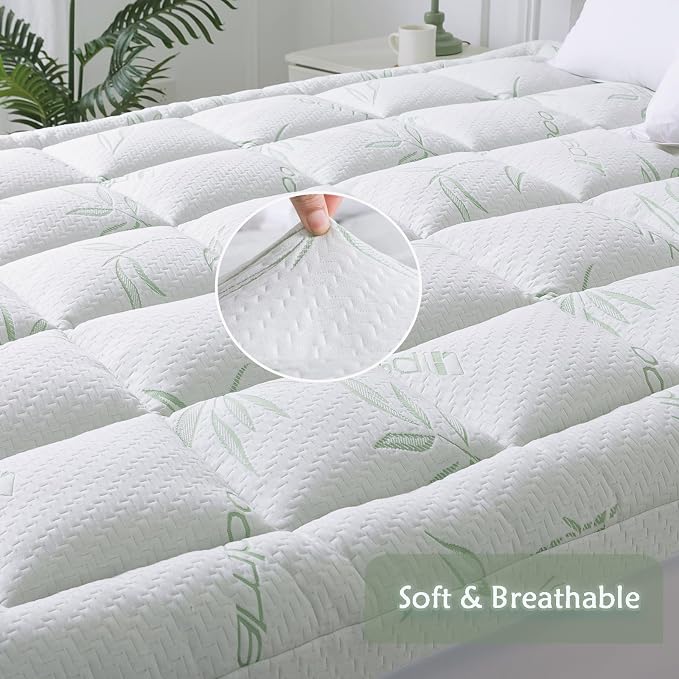 WhatsBedding Full Mattress Topper, Soft Pillow Top Mattress Topper - Image 2