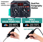 YIHUA 939D-II Pyrography Pen Wood Burning Kit Station 2-in-1 Solid-Point - Image 2
