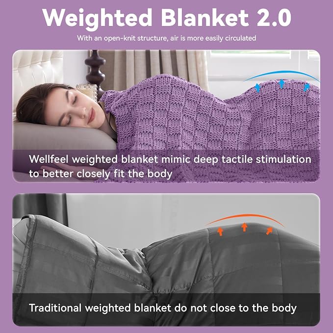 Knitted Weighted Blanket Adult, No Beads Heavy Blanket 60” x 80'' 15lbs - Image 8