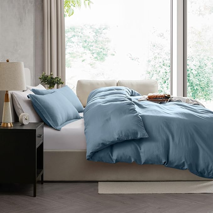 Nestl Stone Blue Duvet Cover Queen Size - Image 7