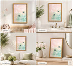 Framed Turtle Canvas Wall Art, Turtle Minimalist Coastal Painting Picture Wall - Image 6