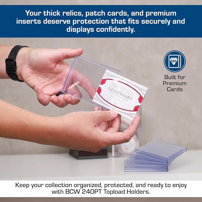 BCW Thick Card Topload Holder | Holds Relic, and Jersey Cards | Protective Card - Image 2