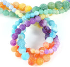 48pcs Natural Matte Rainbow Oxidized Gemstone Beads，8mm Frosted Round Loose - Image 7