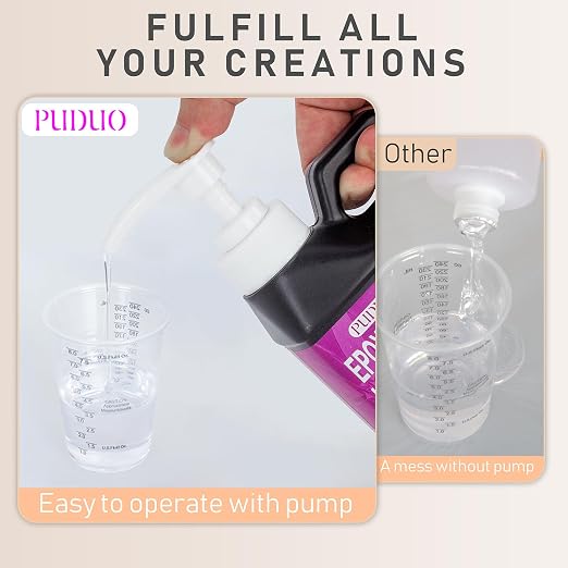 Puduo Epoxy Resin Kit 36OZ，Newly Formulated Crystal Clear Epoxy Resin，Strong - Image 7