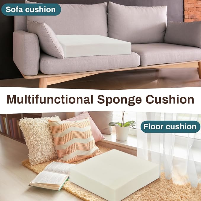 Frienda 2 Pack 5" X 20" X 20" Upholstery High Density Foam Cushion Replacement - Image 6