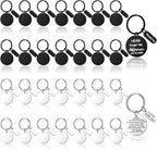 Gisafai 30 Pcs Silver and Black Engravable Metal Keychain Blanks Laser by Gisafai