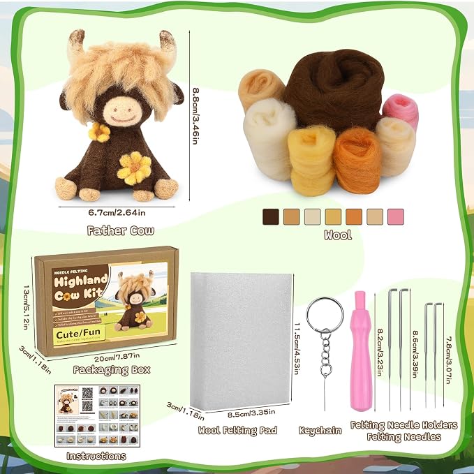 Yizzvb Needle Felting Kit Beginners Wool Felting Supplies Kits | Needle Felting - Image 2