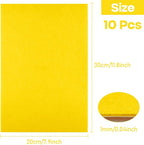 CHRORINE 10 Pcs Yellow Felt Fabric Sheets Self Adhesive Felt Sheets 8 x 12 - Image 2