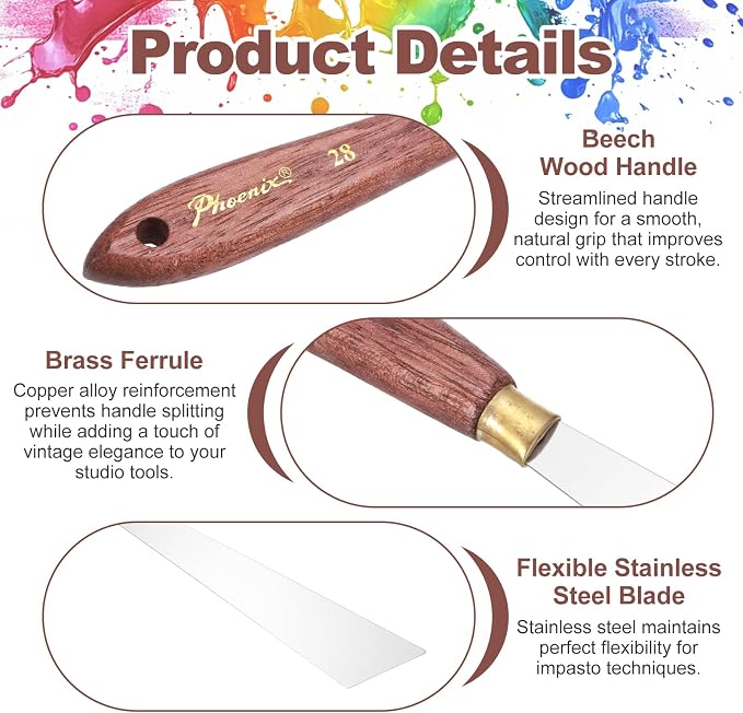 MECCANIXITY Pack of 1 Palette Knife No.28, 8.6" Long Palette Knives - Image 3