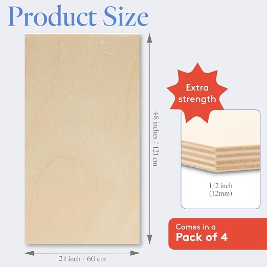 Baltic Birch Plywood 24 x 48 x 1/2 Inch - 12 mm Craft Wood - Image 2
