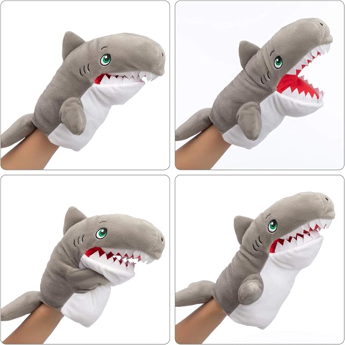 HollyHOME Shark Hand Puppets Stuffed Ocean Animals Hand Puppet Plush Animal - Image 2