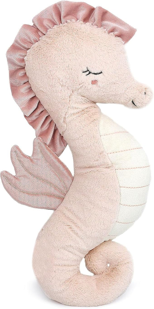 MON AMI Pink Seahorse Shaped Decor Pillow – 18x8”, Decorative Accent Throw Pillow, Ocean Stuffed Animal Plush for Nursery