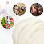 uxcell Needle Felting Wool, 8.5 Oz Nature Fibre Wool Yarn Roving - Image 4