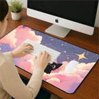 Anime Desk Mat, Cute Black Cat Game Mousepad, Full Deskmat, Extended Computer - Image 7