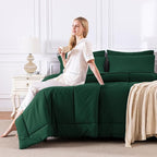 CozyLux King Size Comforter Set Emerald Green, 7 Pieces Bed in a Bag, All - Image 7