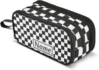 Custom Black White Checkered Pattern Pencil Case Box Boys Girls Personalized by BOENLE-WELCOMEYOURCOMING