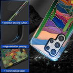 for Samsung Galaxy S25 Ultra Case, Stained Glass Cactus Pattern Glossy 2 in 1 - Image 4