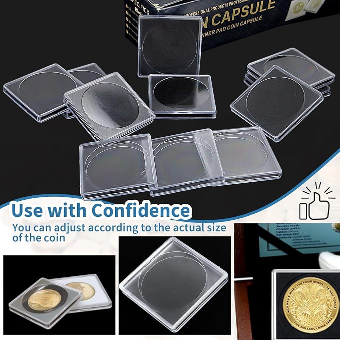 20 Pcs Adjustable Acrylic Coin Holder, Coin Collection Cases - Image 7