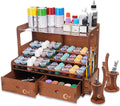 OPHIR Paint Rack for 60 Bottles and 32 Brushes, Wooden Acrylic Paint Organizer by OPHIR