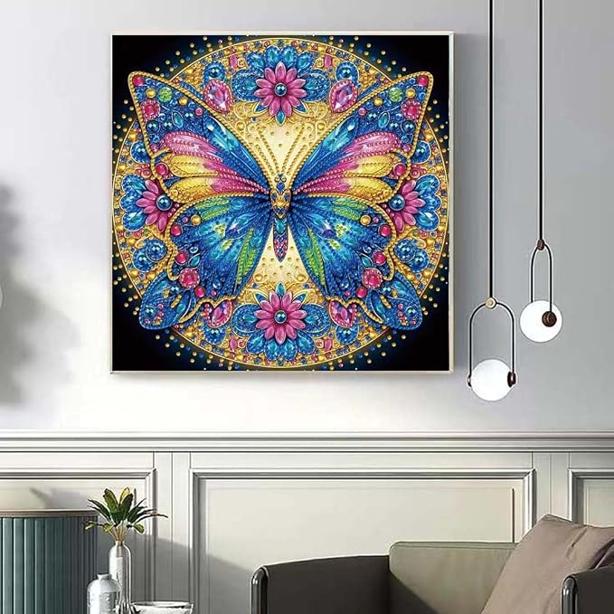 OJTOYART Colorful Butterfly Special Shaped Diamond Painting Kits, 5D Diamond - Image 5