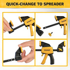 6" Mini Bar Clamps for Woodworking, 2-Piece One-Handed F Clamp/Spreader - Image 6