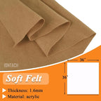 IONTACH 36" X 36" Tan Soft Felt Fabric 1.6mm Thick | Felt Sheets - Image 3