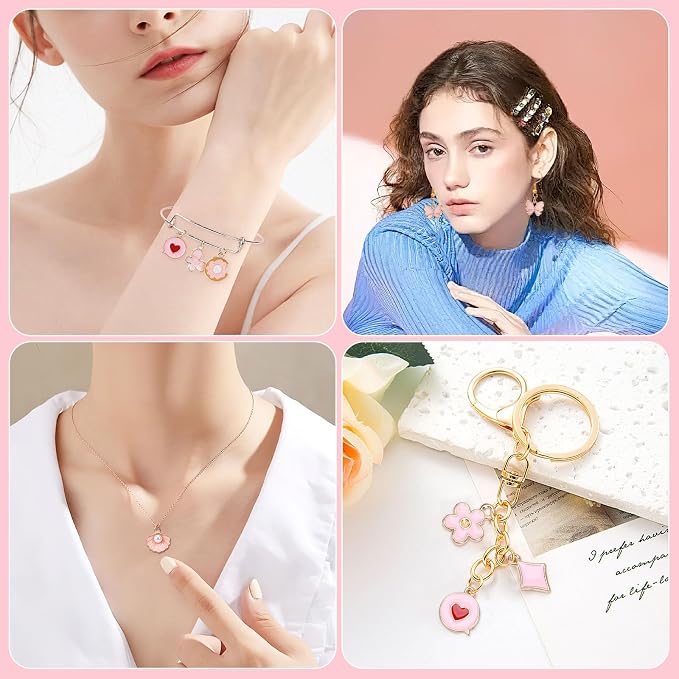 MARFOREVER 120 Pcs Pink Charms - Image 6