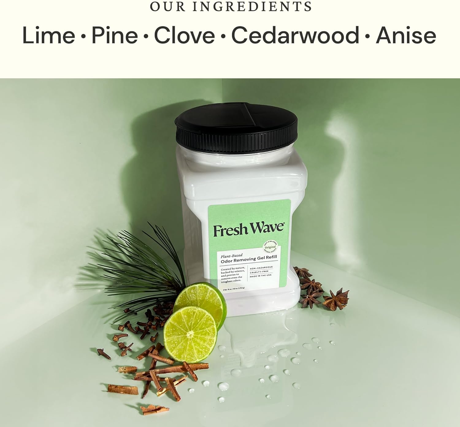 Fresh Wave Original Scent Odor Removing Gel Refill, 63 oz. | Safer Odor Absorbers for Home, Cooking, Trash, & Pets Areas | Natural Plant-Based Odor Eliminator