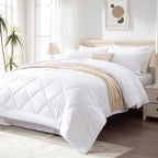 Love's cabin Full Comforter Set White, 7 Pieces Full Bed in a Bag, All Season by Lovescabin