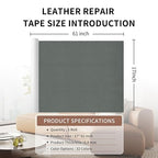 Leather Repair Patch Tape, Dark Grey 17 x 61 Inches Self Adhesive Leather - Image 2