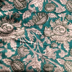 E-Tailor® Indian Ethnic 100% Cotton Voile Running Hand Block Print Natural - Image 2