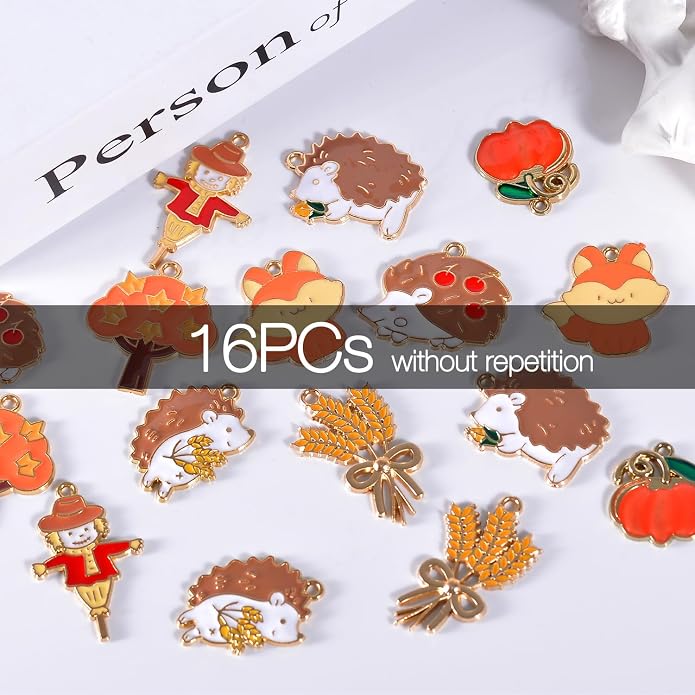 Bulk Gold Enamel Charms for Jewelry Making, Colorful Metal Charms Pendant for - Image 3