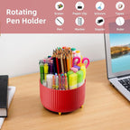 Marbrasse Desk Organizer, 360-Degree Rotating Pen Holder - Image 3