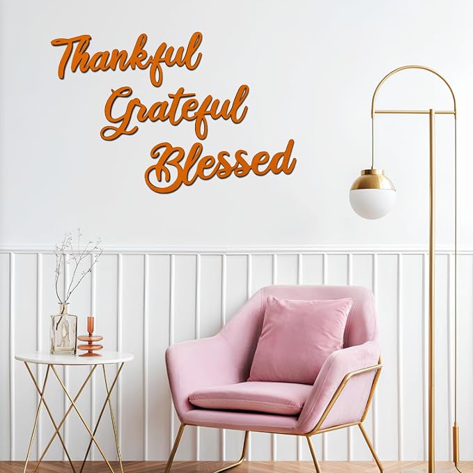 3 Pcs Unfinished Wood Thanksgiving Cutout Thankful Grateful Blessed Word - Image 7