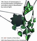 Green Faux Plants Stained Glass Window Hanging Suncatcher, Artificial Plants - Image 2