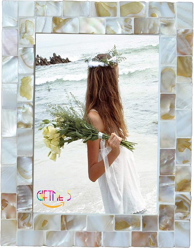 Picture Frame 5x7 Mother of Pearl Photo Frame, Beach Picture Frame Tabletop or by GIFTME5