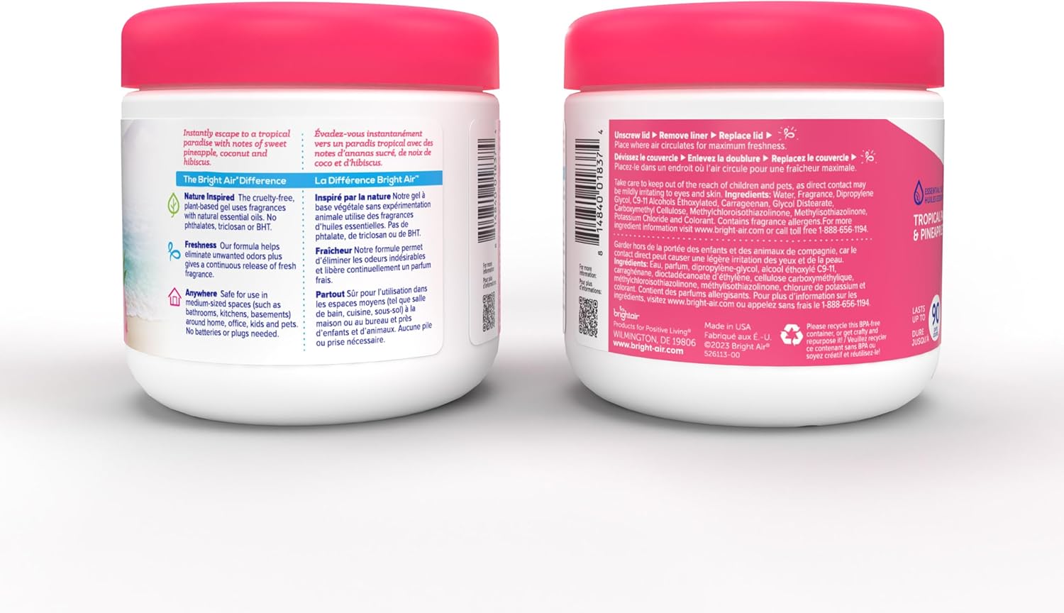 Bright Air 14 oz. Super Odor Eliminator, For Medium-Size Spaces, Tropical Paradise & Pineapple Scent, Case of 6, Air Freshener, Natural Essential Oils, Lasts Up to 90 Days Each