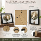 4 Pack 8x10Shadow Box Frame Set, Deep Wood Display Case - Image 3
