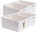 Large Storage Baskets for Organizing, Closet Shelf Baskets for Clothes Blanket Towels, Baby Nursery, Toy Bins Box, Woven Rope Baskets, 17 x 13 x 7.5”, 4 Packs Off White