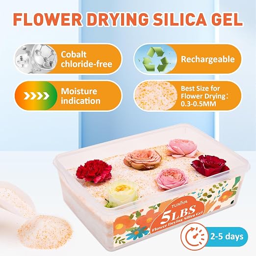 TUXIYA 10LBS Silica Gel Flower Drying, Reusable Flower Drying Silica Gel - Image 4