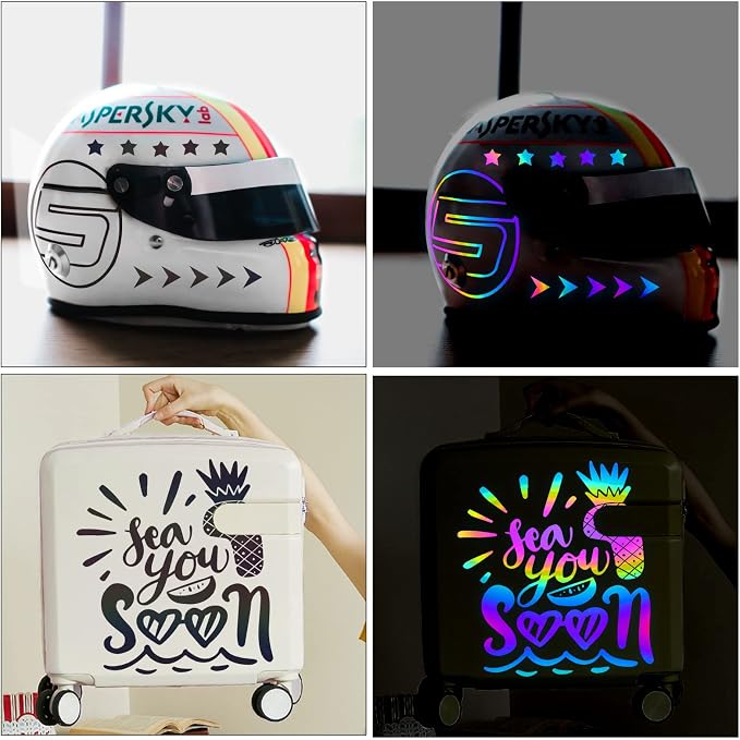 TECKWRAP Black Holographic Reflective Adhesive Vinyl Flashlight Sensitive Vinyl - Image 6