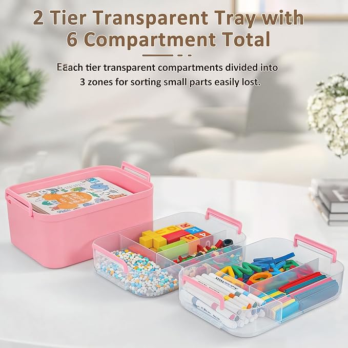 Gifhomfix 3-Layer Plastic Craft Organizers and Storage Box - Image 3