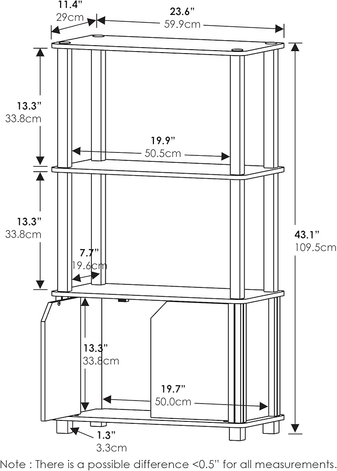 Furinno GO GREEN Storage Shelves, 4-Tier Book Shelf, Display Shelf - Image 3