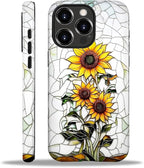 ZHEGAILIAN Case for iPhone 16 Pro Max, Sunflower Faux Stained Glass Effect by Home